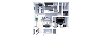 one bedroom floor plan at the heights apartments