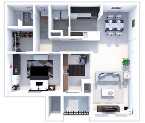 one bedroom floor plan at the heights apartments