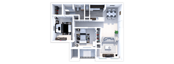 two bedroom floor plan at the heights apartments