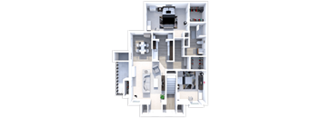 two bedroom floor plan at the heights apartmets