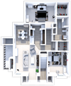two bedroom floor plan at the heights apartmets