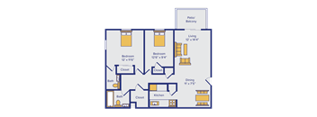 two bedroom townhome floor plan at highlands of west chester