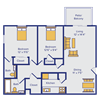 two bedroom townhome floor plan at highlands of west chester