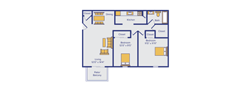 two bedroom floor plan at highlands of west chester