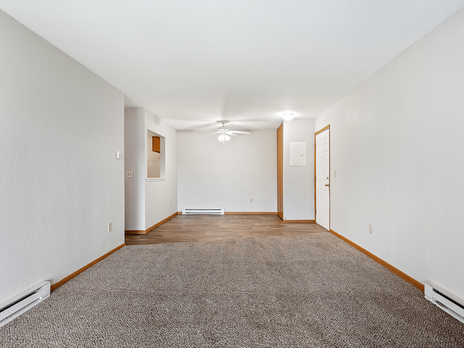 spacious living room with carpeting