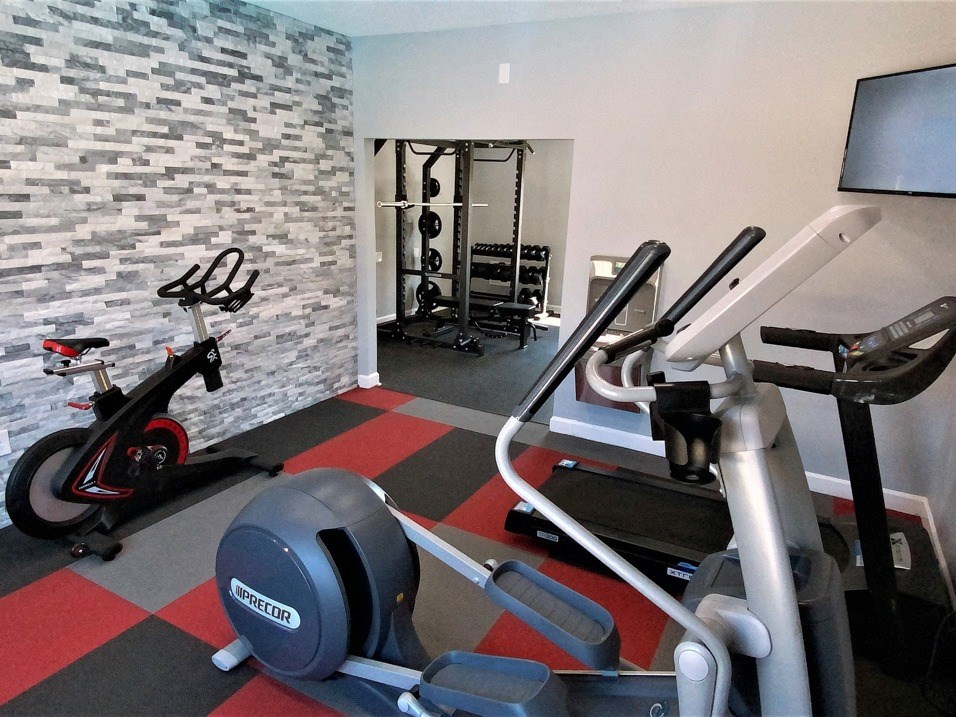 on-site gym at the landing apartments