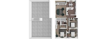 3 bedroom 2 bathroom apartment at The Oaks at Prairie View Apartments in Kansas City