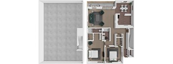 2 bedroom 2 bathroom apartment at The Oaks at Prairie View Apartments in Kansas City