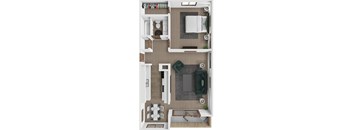 1 bedroom 1 bathroom apartment at The Oaks at Prairie View Apartments in Kansas City
