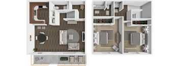 a two bedroom 1.5 bath apartment at the Oaks Apartments