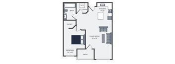 a floor plan of a bedroom apartment