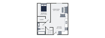 a floor plan of a bedroom apartment