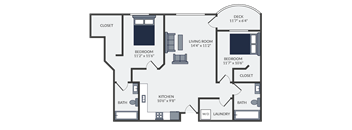 a floor plan of a two bedroom apartment