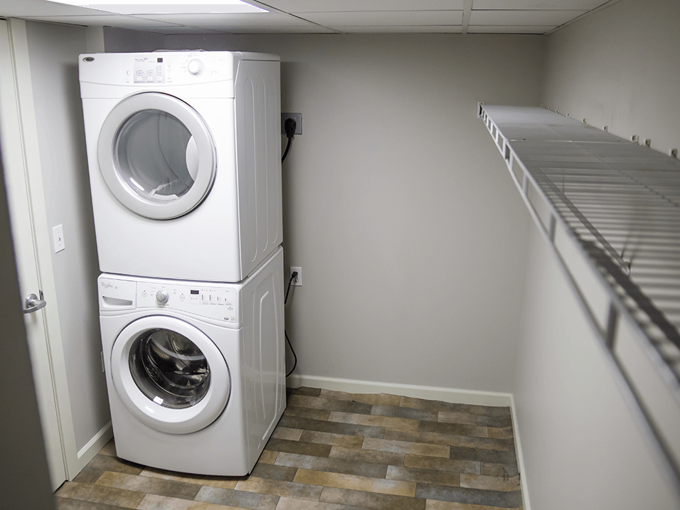a washer and dryer in an apartment