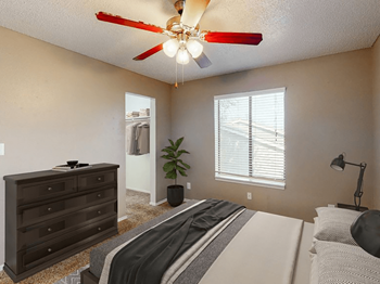 Timber Ridge Apartments bedroom with large window - Photo Gallery 13