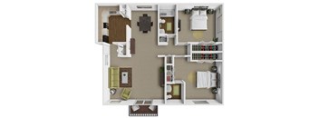 A 2 bedroom apartment at Tiffany Woods Apartments