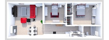1 bedroom apartment floor plan at south federal