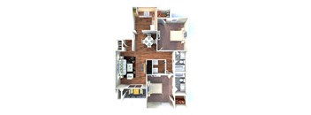 floor plan of two bedroom apt