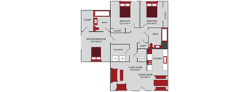 3 Bedroom 1.5 bath floor plan in Wichita