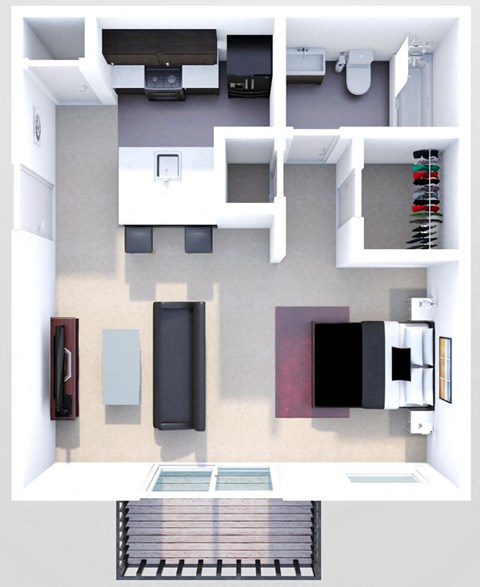 One Bedroom Floor Plan