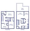 2 bedroom townhome floor plan