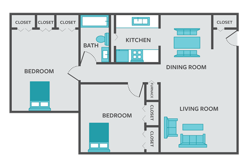 cottage 2 bedroom floor plan
