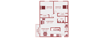 floor plan of 2 bedroom apt in waukegan il