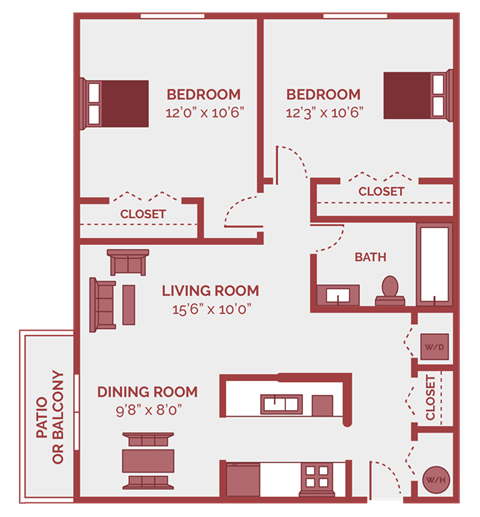 floor plan of 2 bedroom apt in waukegan il
