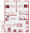floor plan of 2 bedroom apt in waukegan il