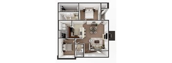two bedroom apartment floor plan
