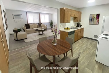 this image has been virtually staged furniture dining room and living room