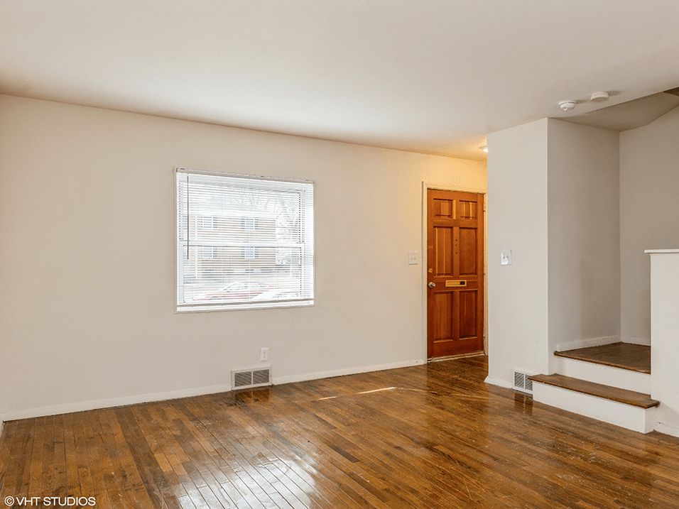living room with hardwood floors