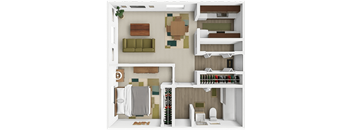 A 1 bedroom, 1 bathroom apartment at Village Green in Greeley, CO