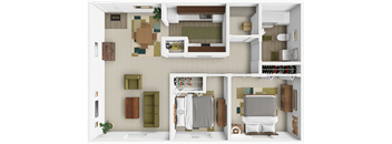 A 2 bedroom, 1 bathroom apartment at Village Green in Greeley, CO