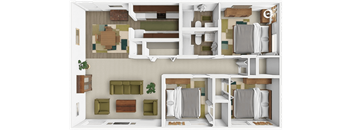 A 3 bedroom, 2 bathroom apartment at Village Green in Greeley, CO