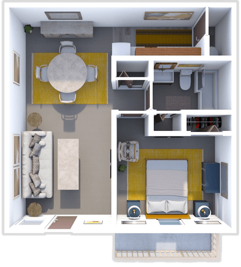 1 bed 1 bath floor plan at venice heights