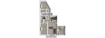 a floor plan of a house with a bedroom and a living room