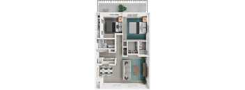 a 3d rendering of a floor plan of a house