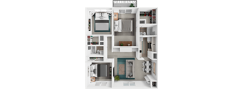 a floor plan of a house with a bedroom and a bathroom
