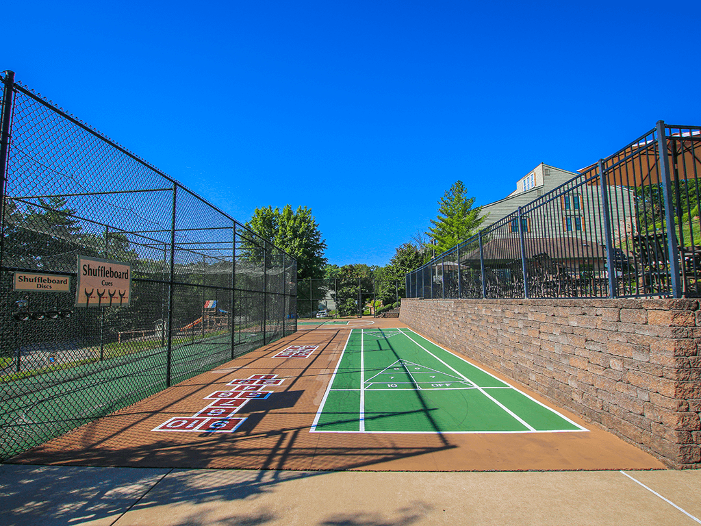 shuffle board at apartment community