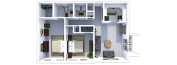 a floor plan of a 2 bedroom apartment