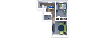 a floor plan of our studio apartment at university gardens