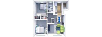 a floor plan of a 1 bedroom apartment