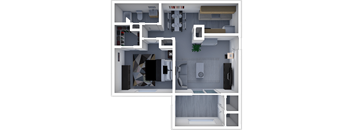a floor plan of a 1 bedroom apartment