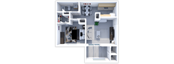 a floor plan of a 1 bedroom apartment