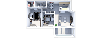 a floor plan of a 1 bedroom apartment