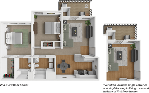 Two bedroom floor plan