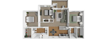 Three bedroom floor plan