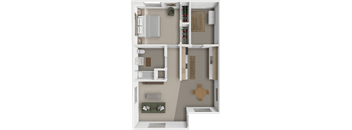 Bungalow floor plan at Villa West Apartments