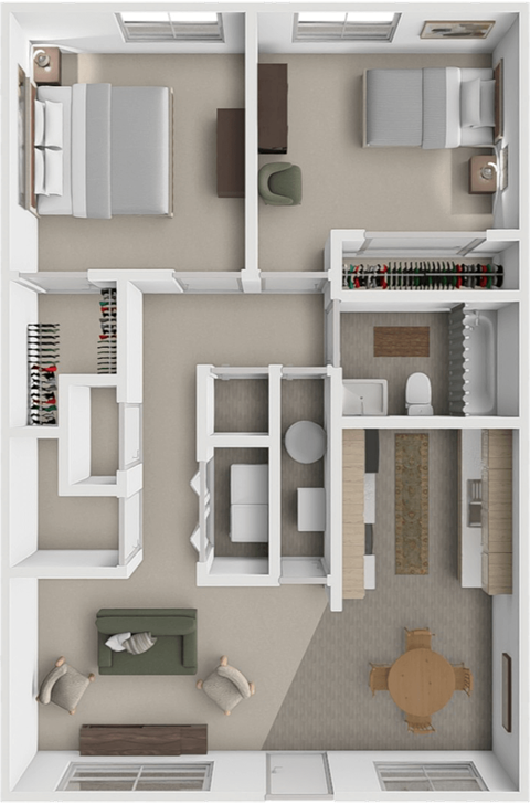 Chalet Floor Plan at Villa West Apartments